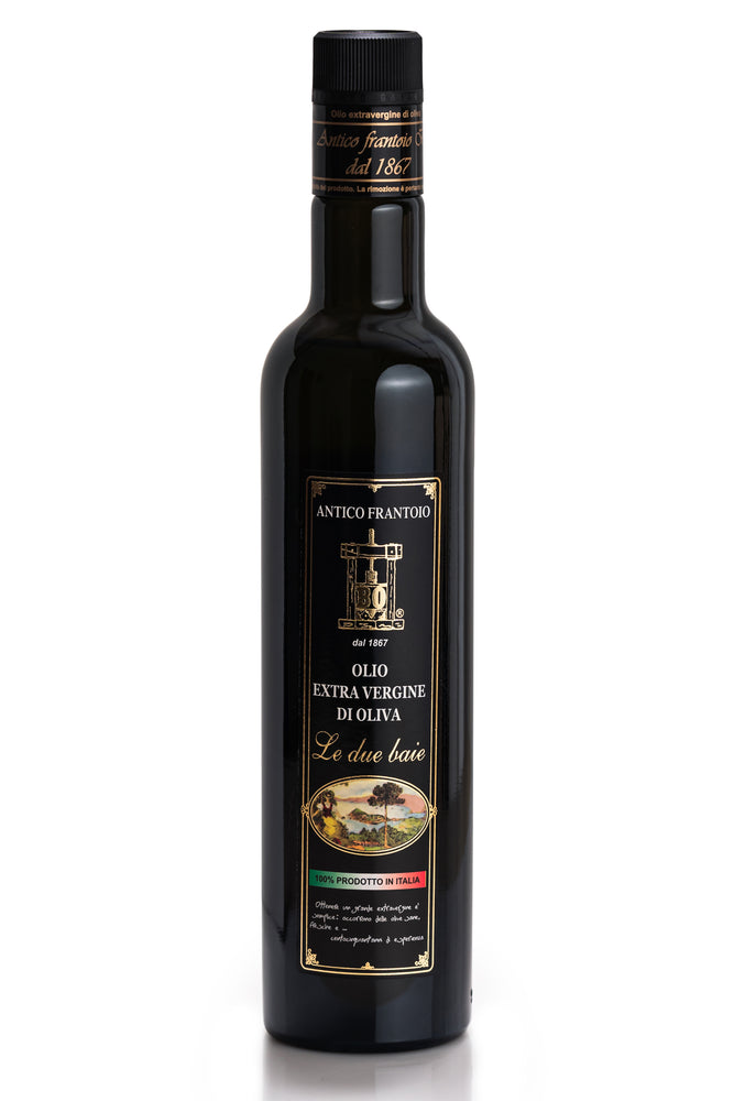 
                  
                    Load image into Gallery viewer, Le due Baie Extra virgin olive oil bottle, size of 0,5L, 100% Italian
                  
                
